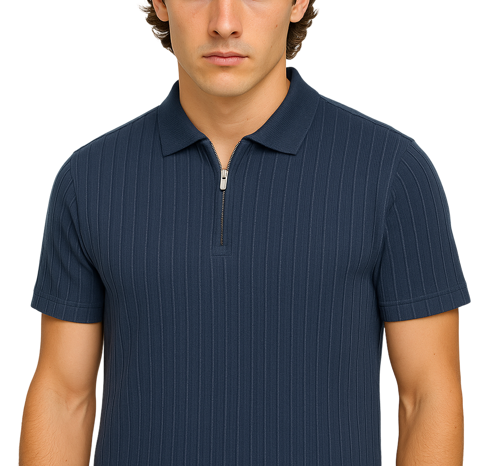 Perry Ellis - Zipper Polo - Blue 2