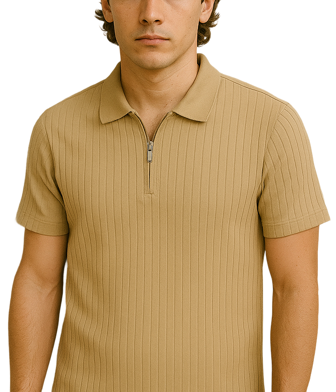 Perry Ellis - Zipper Polo - Brown 2