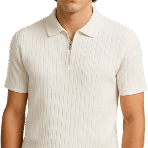 Perry Ellis - Zipper Polo - white 2