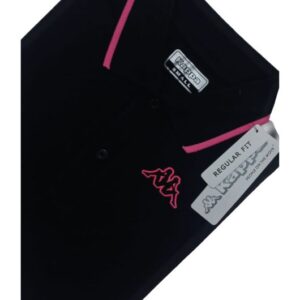 Kappa Polo - Solid Navy Blue Pink Neck Angle Shot