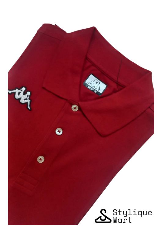 Kappa Polo - Solid Dark Red Angle Shot 2